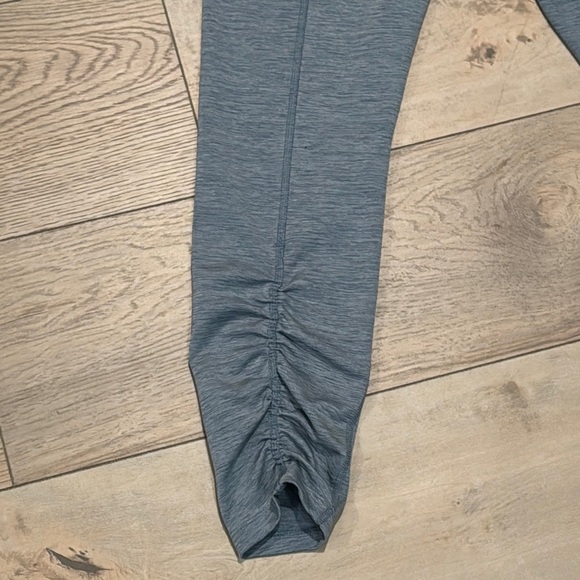 Nike Yoga Ruched High Waisted Ankle Blue Leggings - Picture 3 of 10